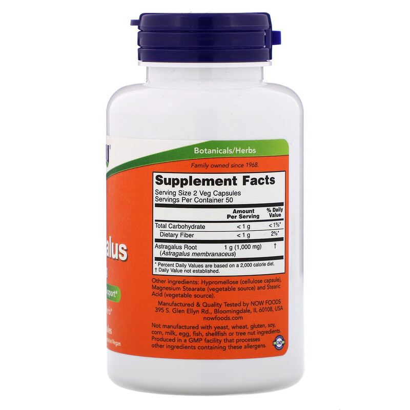 Now Foods Astragalus Mg Veg Capsules Iherb