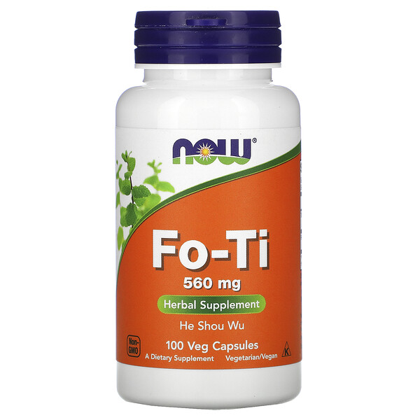 Now Foods, Fo-Ti, He Shou Wu, горец многоцветковый 560 мг, 100 растительных капсул