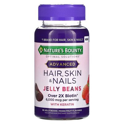 Nature's Bounty Advanced, добавка для здоровья волос, кожи и ногтей, фруктовое ассорти, 3000 мкг, 80 жевательных конфет
Nature's Bounty Advanced, добавка для здоровья волос, кожи и ногтей, фруктовое ассорти, 3000 мкг, 80 жевательных конфет
