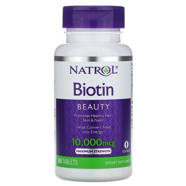 Natrol, Биотин, максимальное действие, 10 000 мкг, 100 таблеток
