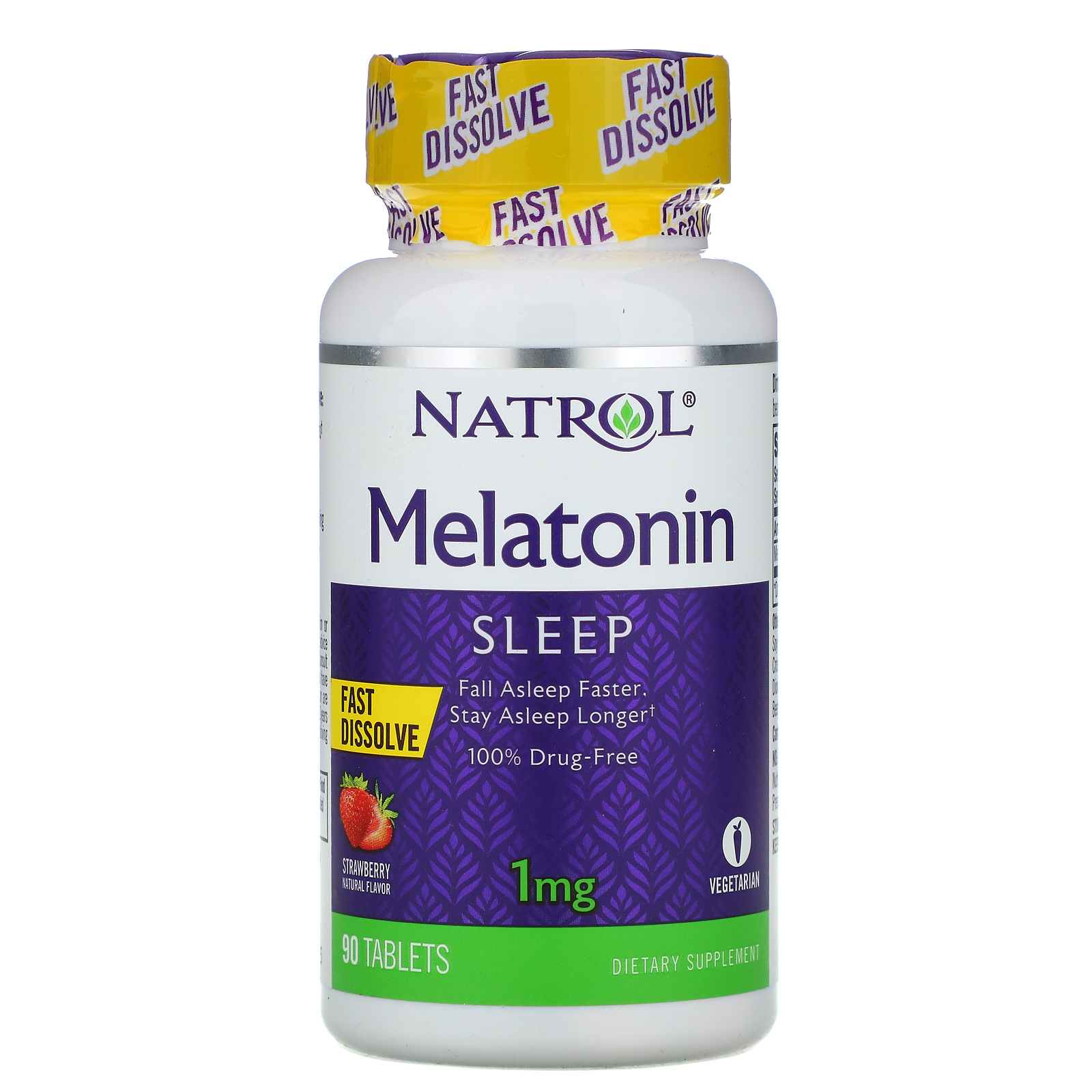 Natrol Melatonin Fast Dissolve Strawberry 1 Mg 90 Tablets IHerb