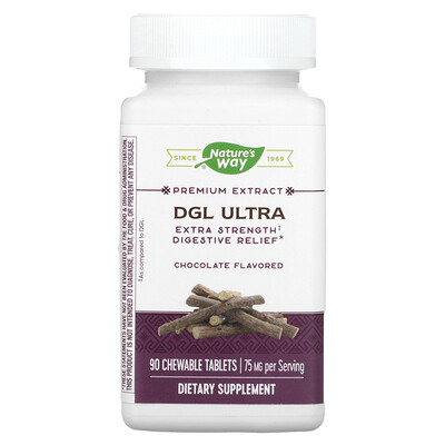 Nature's Way DGL Ultra, Extra Strength для облегчения пищеварения, немецкий шоколад, 75 мг, 90 жевательных таблеток
Nature's Way DGL Ultra, Extra Strength для облегчения пищеварения, немецкий шоколад, 75 мг, 90 жевательных таблеток