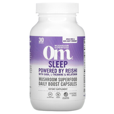 Om Mushrooms Sleep Powered by Reishi with GABA L-Theanine & Melatonin 90 Vegetable Capsules
Om Mushrooms Sleep Powered by Reishi with GABA L-Theanine & Melatonin 90 Vegetable Capsules