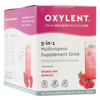 Oxylent, Multivitamin Supplement Drink, Sparkling Berries, 30 Packets, 0.23 oz (6.4 g) Each
Oxylent, Multivitamin Supplement Drink, Sparkling Berries, 30 Packets, 0.23 oz (6.4 g) Each