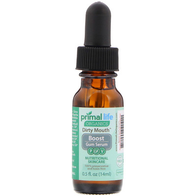 Primal Life Organics Улучшающая сыворотка для десен «Грязный рот», 0,5 жидкой унции (14 мл)
Primal Life Organics Улучшающая сыворотка для десен «Грязный рот», 0,5 жидкой унции (14 мл)