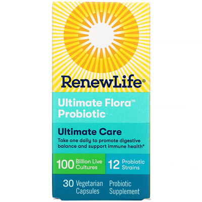 Ultimate Care, Ultimate Flora Probiotic, 100 Billion Live Cultures, 30 Vegetarian Capsules
Ultimate Care, Ultimate Flora Probiotic, 100 Billion Live Cultures, 30 Vegetarian Capsules