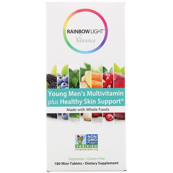 Rainbow Light, Vibrance, мультивитамины для мальчиков-подростков, способствуют здоровью кожи, 180 мини-таблеток