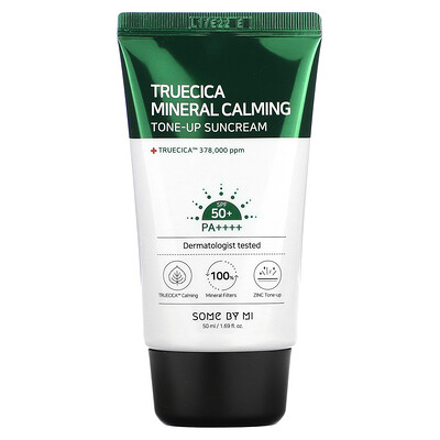 Some By Mi, Truecica Mineral Calming, Tone-Up Sunscreen, SPF 50+ PA++++, 1.69 fl oz (50 ml)
Some By Mi, Truecica Mineral Calming, Tone-Up Sunscreen, SPF 50+ PA++++, 1.69 fl oz (50 ml)