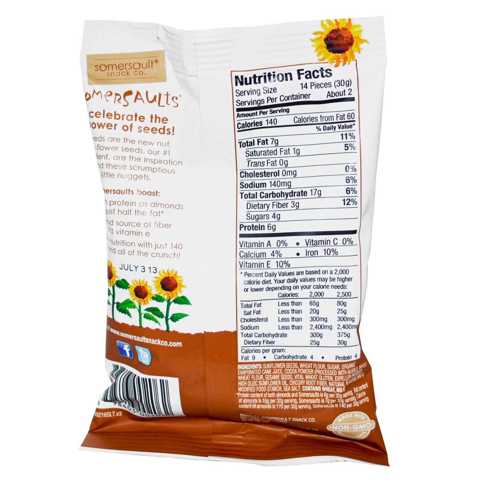 somersaults, sunflower seed snack, dutch cocoa, 8