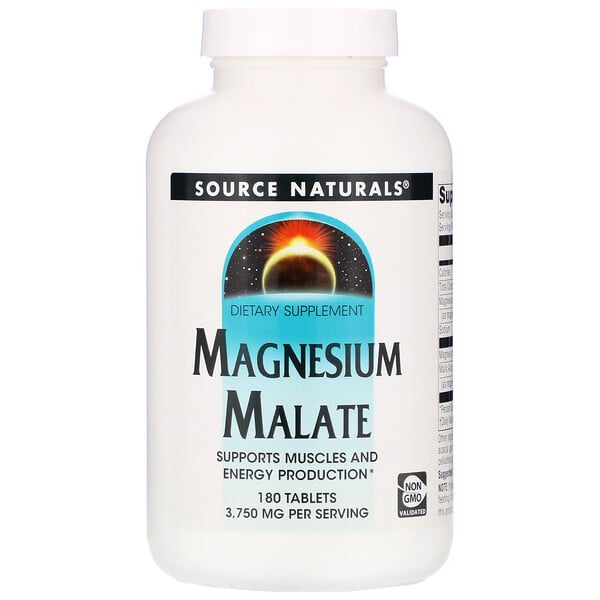 Source Naturals, Малат магния, 3750 мг, 180 таблеток