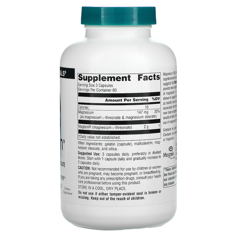 Source Naturals Magtein Magnesium L Threonate 667 Mg 180 Capsules