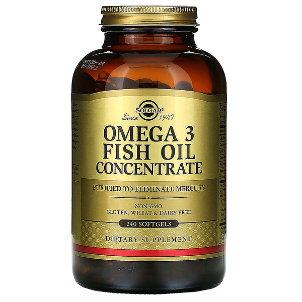 Solgar, Омега-3 рыбий жир, концентрат, 240 мягких таблеток