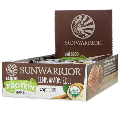Sunwarrior Sol Good, протеиновые батончики на растительной основе, коричный рулет, 12 батончиков, 57 г (2,01 унции) каждый
Sunwarrior Sol Good, протеиновые батончики на растительной основе, коричный рулет, 12 батончиков, 57 г (2,01 унции) каждый