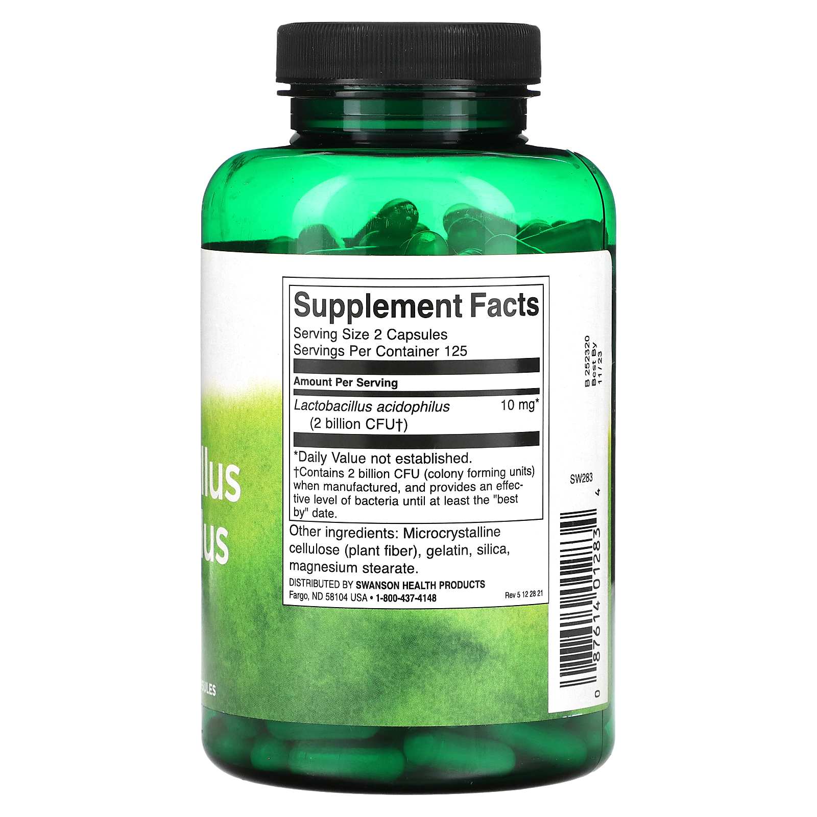 Swanson Lactobacillus Acidophilus Billion Cfu Capsules