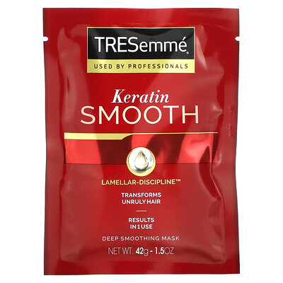 Tresemme Keratin Smooth, маска для глубокого разглаживания с кератином, 42 г (1,5 унции)
Tresemme Keratin Smooth, маска для глубокого разглаживания с кератином, 42 г (1,5 унции)