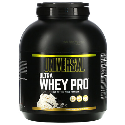 Universal Nutrition, Ultra Whey Pro, Protein Powder, Cookies & Cream, 5 lb (2.27 kg)
Universal Nutrition, Ultra Whey Pro, Protein Powder, Cookies & Cream, 5 lb (2.27 kg)