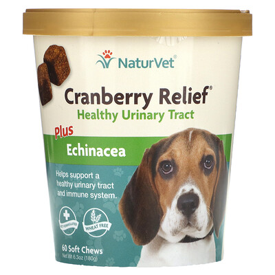 NaturVet, Cranberry Relief, Healthy Urinary Tract, Plus Echinacea, 60 Soft Chews, 6.3 oz (180 g)
NaturVet, Cranberry Relief, Healthy Urinary Tract, Plus Echinacea, 60 Soft Chews, 6.3 oz (180 g)