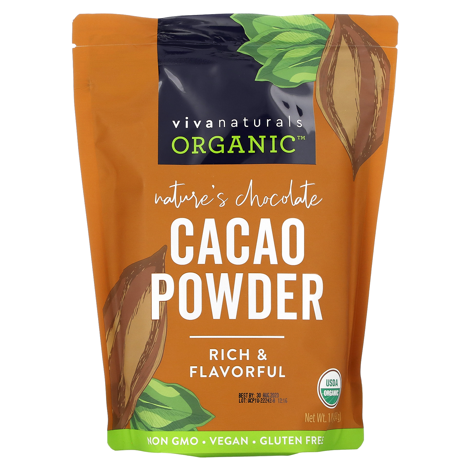 Viva Naturals Organic Cacao Powder Lb G