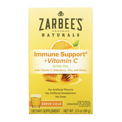 Zarbee's Поддержка иммунной системы, напиток с витамином C, вкус натурального апельсина, 10 пакетиков, 3,5 унц. (99 г)
Zarbee's Поддержка иммунной системы, напиток с витамином C, вкус натурального апельсина, 10 пакетиков, 3,5 унц. (99 г)