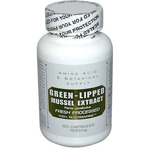 Купить Amino Acid & Botanical Supply, Экстракт зеленых мидий, 500 мг, 60 капсул  на IHerb