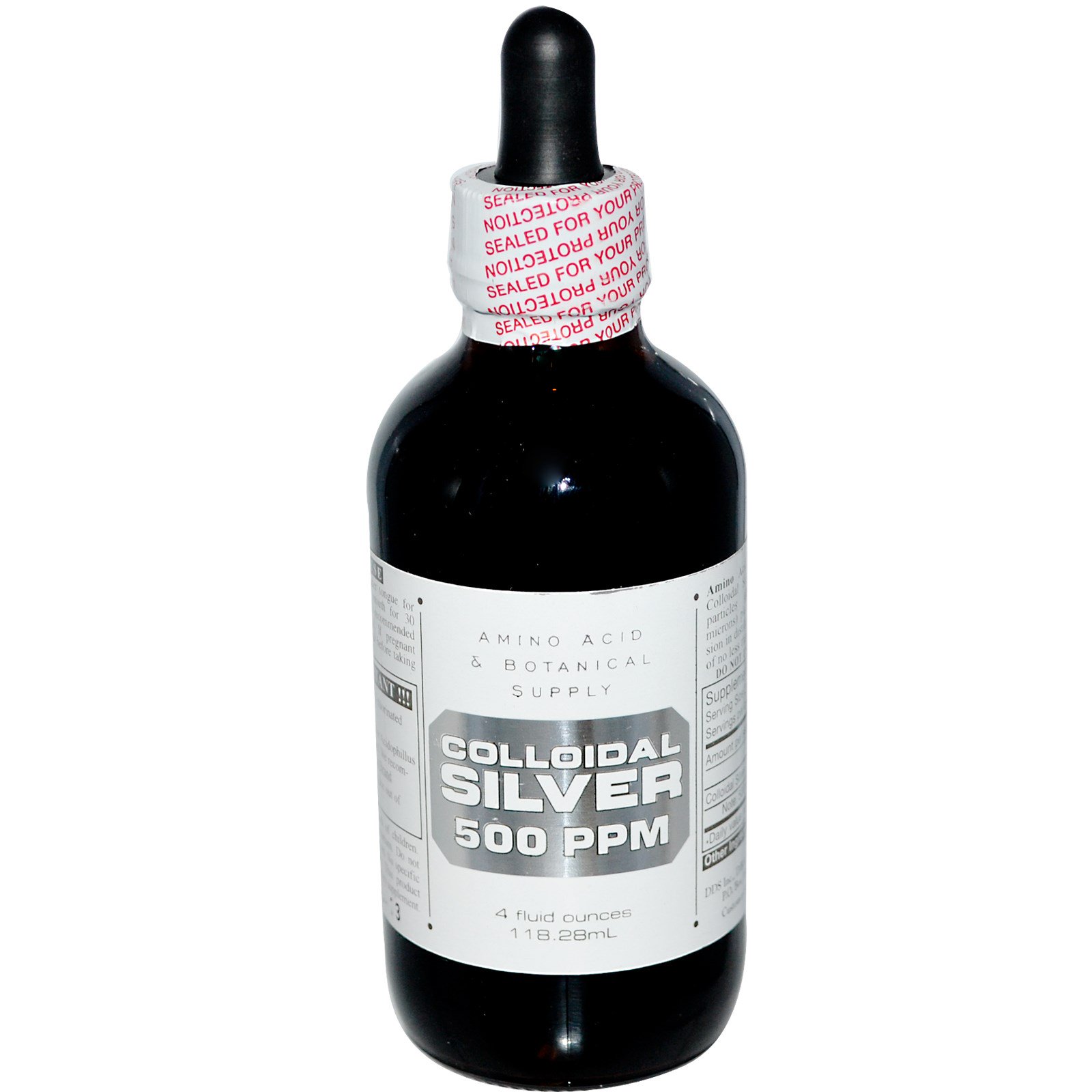 Amino Acid & Botanical Supply, Colloidal Silver, 500 ppm, 4 fl oz (118.