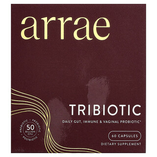 Arrae, Tribiotic, Daily Gut, Immune & Vaginal Probiotic, 60 Capsules