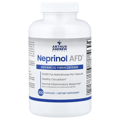 Arthur Andrew Medical, Neprinol AFD®, Protección avanzada contra la fibrina, 300 cápsulas
