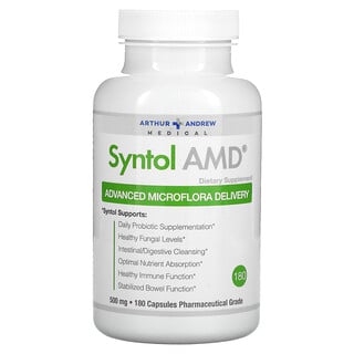 Arthur Andrew Medical, Syntol AMD، مكمل غذائي متطور لإمداد الجسم بالنبيتات المجهرية، 500 ملجم، 180 كبسولة