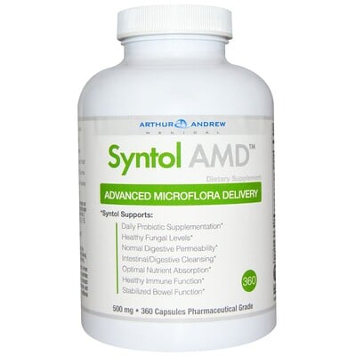 

Arthur Andrew Medical Syntol AMD, Advanced Microflora Delivery, средство для здоровой микрофлоры, 500 мг, 360 капсул