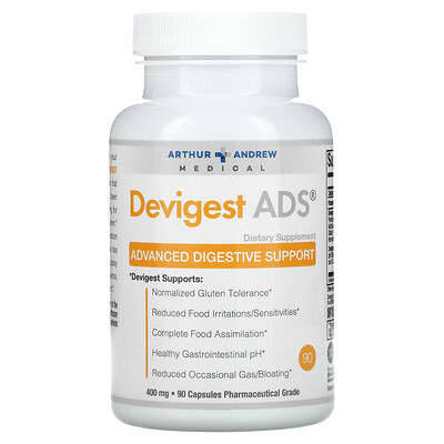 Arthur Andrew Medical Devigest ADS, Advanced Digestive Support, 400 mg, 90 Capsules