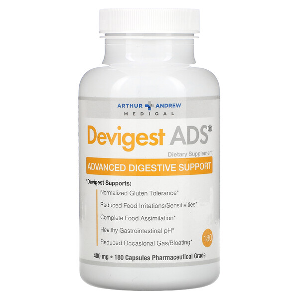 Devigest ADS, усовершенствованное средство для поддержки пищеварения, 400 мг, 180 капсул
