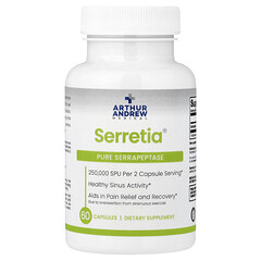 Serretia®, чиста серрапептаза, 60 капсул (125 000 SPU у капсулі)