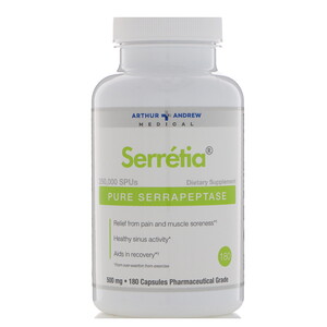 Отзывы о Arthur Andrew Medical, Serretia, Pure Serrapeptase, 500 mg, 180 Capsules