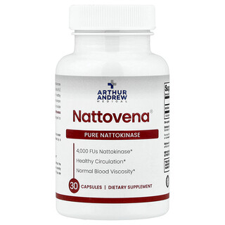 Arthur Andrew Medical, Nattovena，純 納豆激酶，200 毫克，30 粒膠囊