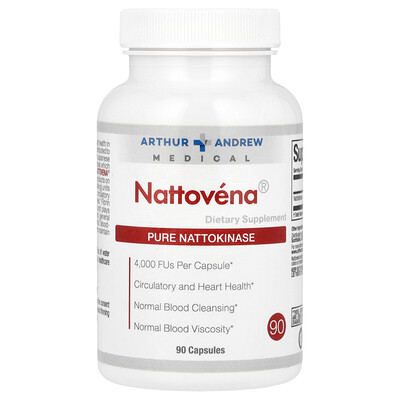 Photos - Other Sports Nutrition Pure Arthur Andrew Medical, Nattovena®,  Nattokinase, 4,000 FU, 90 Capsules AAM-00174 