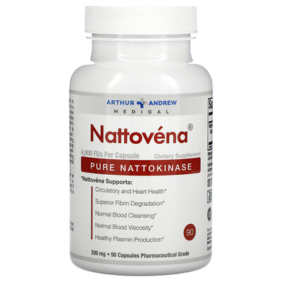 Arthur Andrew Medical Nattovena, Pure Nattokinase, 200 mg, 90 Capsules