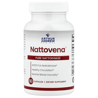Arthur Andrew Medical, Nattovena®, чистая наттокиназа, 4000 FU, 90 капсул