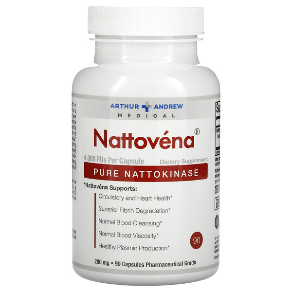 Arthur Andrew Medical‏, Nattovena, Pure Nattokinase, 200 mg, 90 Capsules
