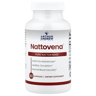 Arthur Andrew Medical, Nattovena®, чистая наттокиназа, 4000 FU, 180 капсул