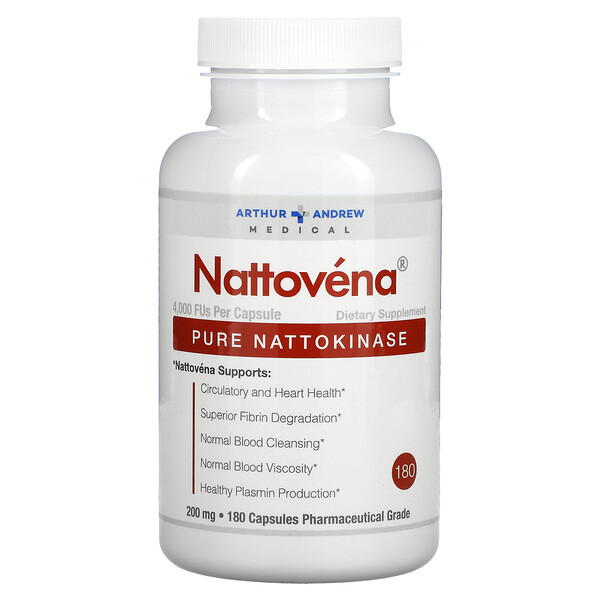 Nattovena, Natoquinasa pura, 200 mg, 180 cápsulas