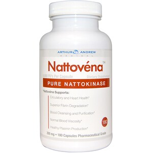 Отзывы о Arthur Andrew Medical, Nattovena, Pure Nattokinase, 200 mg, 180 Capsules