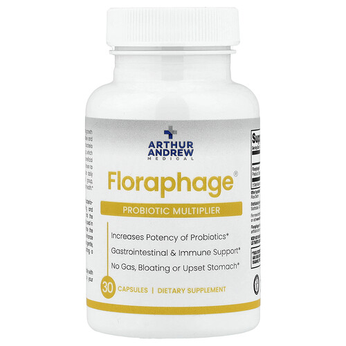 Arthur Andrew Medical Floraphage®, Probiotic Multiplier, 30 Capsules (1,000,000 PFUs per Capsule)