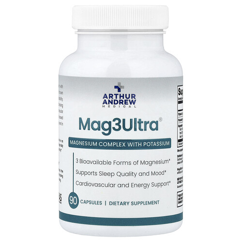 Arthur Andrew Medical, Complejo Mag3Ultra con Potasio, 90 Cápsulas