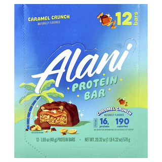 Alani Nu, Barrita proteica, Caramelo crujiente, 12 barritas, 48 g (1,69 oz) cada una