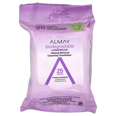 Almay Longwear Makeup Remover Cleansing Towelettes 25 Wipes
