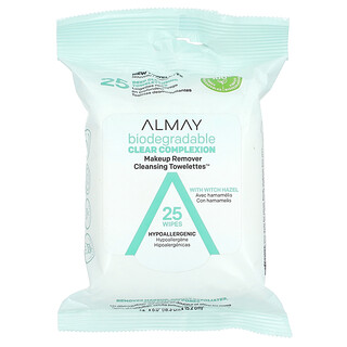 Almay, Handuk Pembersih Makeup Remover, Dengan Witch Hazel, 25 Tisu