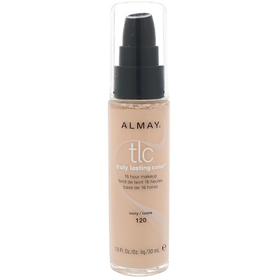 Almay Truly Lasting Color粉底,120象牙色,1液量盎司(30毫升)