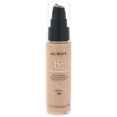 Almay Truly Lasting Color粉底,160裸色,1液量盎司(30毫升)