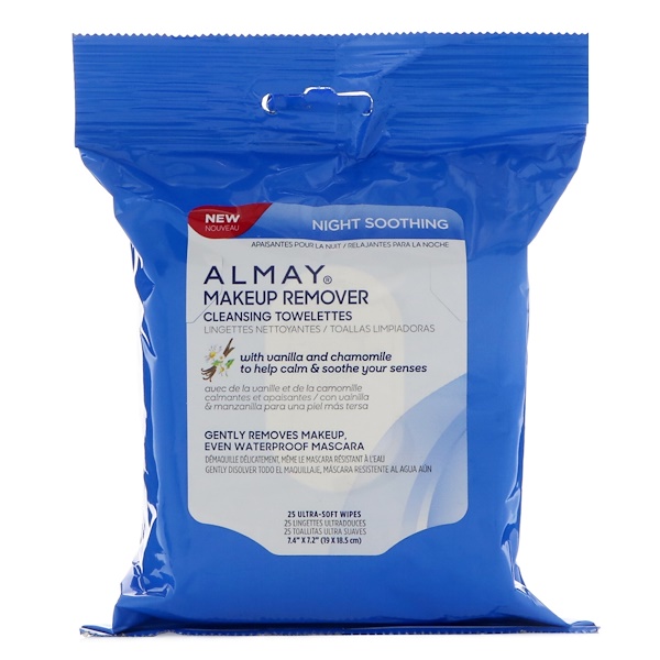 Almay, Night Soothing Makeup Remover Cleansing Towelettes, 25 Ultra