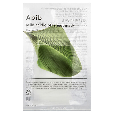 Product Image for Abib, Mild Acidic pH Beauty Sheet Mask, Heartleaf Fit, 1 Mask, 1.01 fl oz (30 ml)